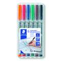 Staedtler - Lumocolor non-permanent, Set di penne universali, 6 colori, Medium, ca. 1 mm