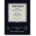 Arches - Drawing, Blocco da disegno, 23 x 31 cm, blocco collato su 1 lato, fine, Bianco extra, 23 x 31 cm, 180 g/m²