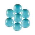 Pietre tonde di vetro colorato appiattite su un lato, 15-20 mm, 100g, 20-25 pz., Blu chiaro