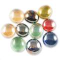 Pietre tonde di vetro colorato appiattite su un lato, 15-20 mm, 100g, 20-25 pz., Mix colorato iridescente
