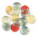 Pietre tonde di vetro colorato appiattite su un lato, 15-20 mm, 100g, 20-25 pz., Mix colorato con fantasie