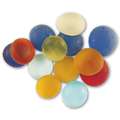 Pietre tonde di vetro colorato appiattite su un lato, 15-20 mm, 100g, 20-25 pz., Mix colorato ghiaccio