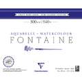 Clairefontaine - Fontaine, Carta per acquerello, grana semi-satinata, 24 x 30 cm, 300 g/m², 300 g/m², Blocco con 25 fogli