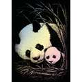 Mini immagini per incisione, Panda, sfondo olografico