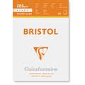 Clairefontaine - Cartoncino Bristol, A4, 21 x 29,7 cm, liscia, 205 g/m², blocco collato su 1 lato