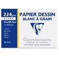Clairefontaine Papier Dessin Blanc à Grain carta da disegno, A4, 21 x 29,7 cm, 12 ff., liscia|ruvida, 224 g/m²
