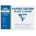 Clairefontaine Papier Dessin Blanc à Grain carta da disegno, A4, 21 x 29,7 cm, 12 ff., liscia|ruvida, 180 g/m²