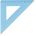 Wonday - Squadra da disegno, blu trasparente, 45°, 21 cm