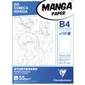 Clairefontaine - Blocco manga per Storyboard, DIN B4, 25 × 35,3 cm, 55 g/m², liscia