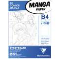 Clairefontaine - Blocco manga per Storyboard, DIN B4, 25 × 35,3 cm, 55 g/m², liscia