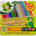 Jolly - Superstick, Set di matite colorate, Metallic/Neon mix, set da 24