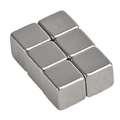 Ecobra - Magneti in neodimio, set di cubi, 6 magneti da 4,2 kg di forza adesiva ciascuno, 10x10x10 mm