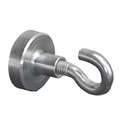 Ecobra - Magnete a gancio in neodimio, 1 magnete, forza adesiva 9,5 kg, 16 x 4,5 mm, filettatura M4