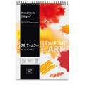I Love Art - Blocco da disegno a spirale Mixed Media, A3, 29,7 x 42 cm, 250 g/m², fine (cold pressed), blocco spiralato 30 ff.