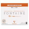 Clairefontaine - Fontaine 300 g/mq, carta per acquerello, 300 g/mq, 12 ff., 24 x 30 cm, 1 pezzo, blocco collato su 1 lato