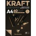 Clairefontaine - Blocco di carta Kraft marrone/nero, A4, 21 x 29,7 cm, 90 g/m², vergata, blocco collato su 1 lato