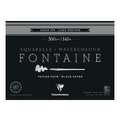 Clairefontaine - Fontaine, Blocco per acquerello nero, 26 x 36 cm, 300 g/m², fine, Blocco collato sui 4 lati con 15 fogli