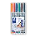 Staedtler - Lumocolor non-permanent, Set di penne universali, 6 colori, Extra fine, ca. 0,4 mm