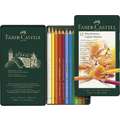 Faber-Castell - Polychromos, Set di matite colorate in astuccio di metallo, 12 pz.