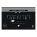 Clairefontaine - Fontaine, Blocco per acquerello nero, 14 x 21 cm, 300 g/m², fine (cold pressed), Blocco collato sui 4 lati con 20 fogli