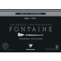 Clairefontaine - Fontaine, Blocco per acquerello nero, 36 x 51 cm, 300 g/m², fine (cold pressed), Blocco collato sui 4 lati con 15 fogli