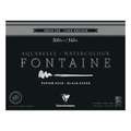 Clairefontaine - Fontaine, Blocco per acquerello nero, 30 x 40 cm, 300 g/m², fine (cold pressed), Blocco collato sui 4 lati con 15 fogli