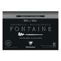 Clairefontaine - Fontaine, Blocco per acquerello nero, 14 x 26 cm, 300 g/m², fine (cold pressed), Blocco collato sui 4 lati con 15 fogli