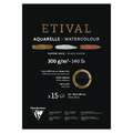 Clairefontaine - Etival, Blocco per acquerello, carta nera, A1, 59,4 x 84,1 cm, 300 g/m², fine (cold pressed)|grossa (torchon), blocco collato su 1 lato