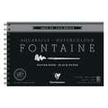 Clairefontaine - Fontaine, Blocco per acquerello nero, 12 x 18 cm, 300 g/m², fine, Blocco spiralato con 12 fogli