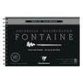 Clairefontaine - Fontaine, Blocco per acquerello nero, 12 x 18 cm, 300 g/m², fine (cold pressed), Blocco spiralato con 12 fogli
