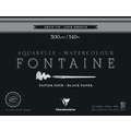 Clairefontaine - Fontaine, Blocco per acquerello nero, 48,3 x 63,5 cm, 300 g/m², fine (cold pressed), Blocco collato su 1 lato con 12 fogli