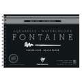 Clairefontaine - Fontaine, Blocco per acquerello nero, 19 x 26 cm, 300 g/m², fine, Blocco spiralato con 12 fogli