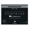 Clairefontaine - Fontaine, Blocco per acquerello nero, 30 x 40 cm, 300 g/m², fine, Blocco spiralato con 12 fogli