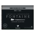 Clairefontaine - Fontaine, Blocco per acquerello nero, 30 x 40 cm, 300 g/m², fine (cold pressed), Blocco spiralato con 12 fogli