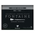 Clairefontaine - Fontaine, Blocco per acquerello nero, 24 x 30 cm, 300 g/m², fine, Blocco spiralato con 12 fogli