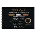 Clairefontaine - Etival, Blocco per acquerello, carta nera, 12 x 18 cm, 300 g/m², fine (cold pressed)|grossa (torchon), blocco spiralato