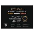 Clairefontaine - Etival, Blocco per acquerello, carta nera, 46 cm x 61cm, 300 g/m², fine (cold pressed)|grossa (torchon), blocco collato su 1 lato