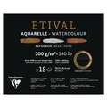 Clairefontaine - Etival, blocco per acquerello nero, 20,3 x 25,4 cm, 300 g/m², fine|grossa, blocco collato su 1 lato