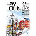 Clairefontaine - Layout Pad, Blocco per marker, A4, 21 x 29,7 cm, 75 g/m², liscia, blocco collato su 1 lato