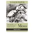 Fabriano - Toned Paper Moss, Carta da disegno, A4, 21 x 29,7 cm, liscia, 120 g/m², blocco collato su 1 lato