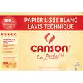 Canson - Lavis Technique, Carta da disegno tecnica, A4, 21 x 29,7 cm, 12 fogli, satinata (hot pressed), 160 g/m²