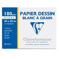 Clairefontaine Papier Dessin Blanc à Grain carta da disegno, 24 x 32 cm, 12 ff., liscia|ruvida, 180 g/m²