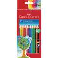 Faber-Castell - Colour Grip 2001, Set di matite colorate acquerellabili, 12 matite in scatola di cartoncino