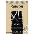 Canson - XL, Blocco per studio e disegno Kraft, A5, 14,8 x 21 cm, 90 g/m², vergata, blocco spiralato