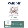 Canson - C à grain, Blocco da disegno, A4, 21 x 29,7 cm, 30 ff., fine (cold pressed), 125 g/m²