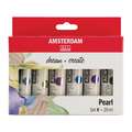 Talens - Amsterdam Standard, set da 6 colori acrilici, Colori perlescenti
