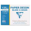 Clairefontaine Papier Dessin Blanc à Grain carta da disegno, A4, 21 x 29,7 cm, 12 ff., liscia|ruvida, 125 g/m²