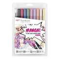 Tombow - Abt Dual Brush Pen, Set Manga, Manga Shojo, 0,8 mm, punta a pennello|punta conica