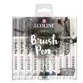 Talens Ecoline - Brush Pen Marker, Set da 10, Grigi