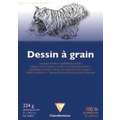 Clairefontaine - Dessin à grain, blocco da disegno, A4, 21 x 29,7 cm, 224 g/m², ruvida, blocco collato su 1 lato